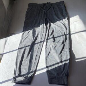 Athletic Men’s Large Grey Jogging Pants Pockets Elasticized & Drawstring Waist
